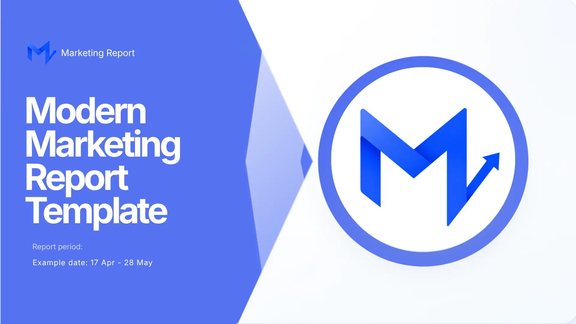 Marketing report template page generated with Measurable