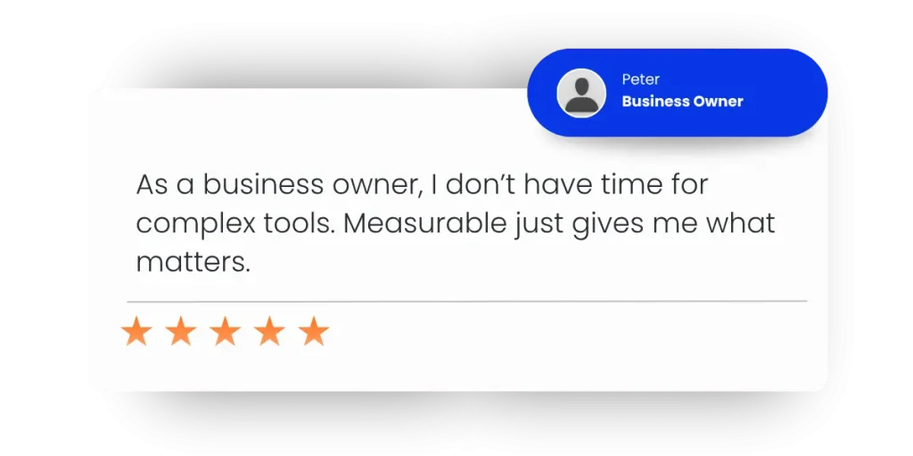 Client testimonial about AI interpreted results in Measurable